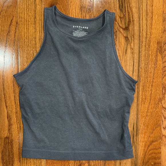 Everlane The Perform Tank Top Heathered Charcoal Large - Picture 2 of 4